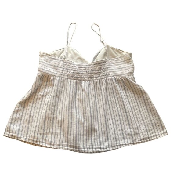 Banana Republic XL sweetheart A-line striped linen blend swing top knot front - Picture 4 of 8